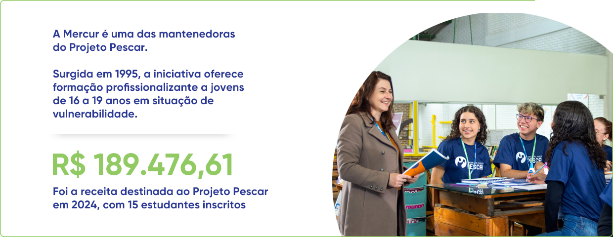 Investimento em colaboradores em 2023: + 3.200 horas em treinamentos de segurança; + R$ 4.860 mil em outros benefícios; + R$ 101 mil em auxílio educação e educação infantil.